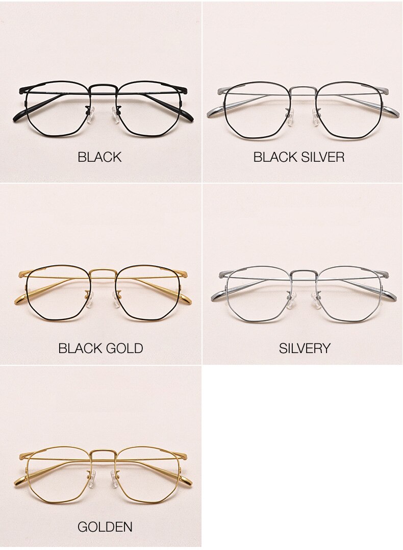 Muzz Full Rim Polygonal Square Titanium Frame Eyeglasses 109011 Full Rim Muzz