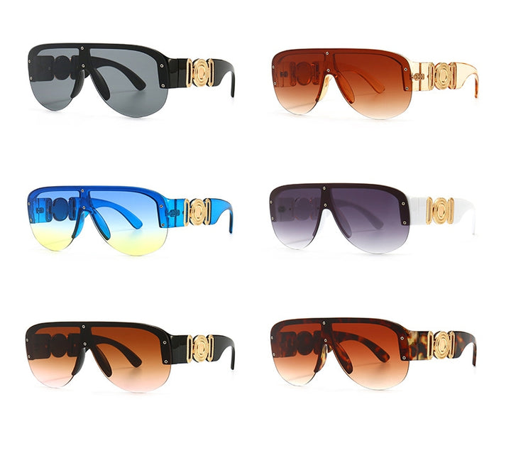 CCspace Unisex Full Rim Oversized Rectangular Resin Frame Sunglasses 46659 Sunglasses CCspace Sunglasses