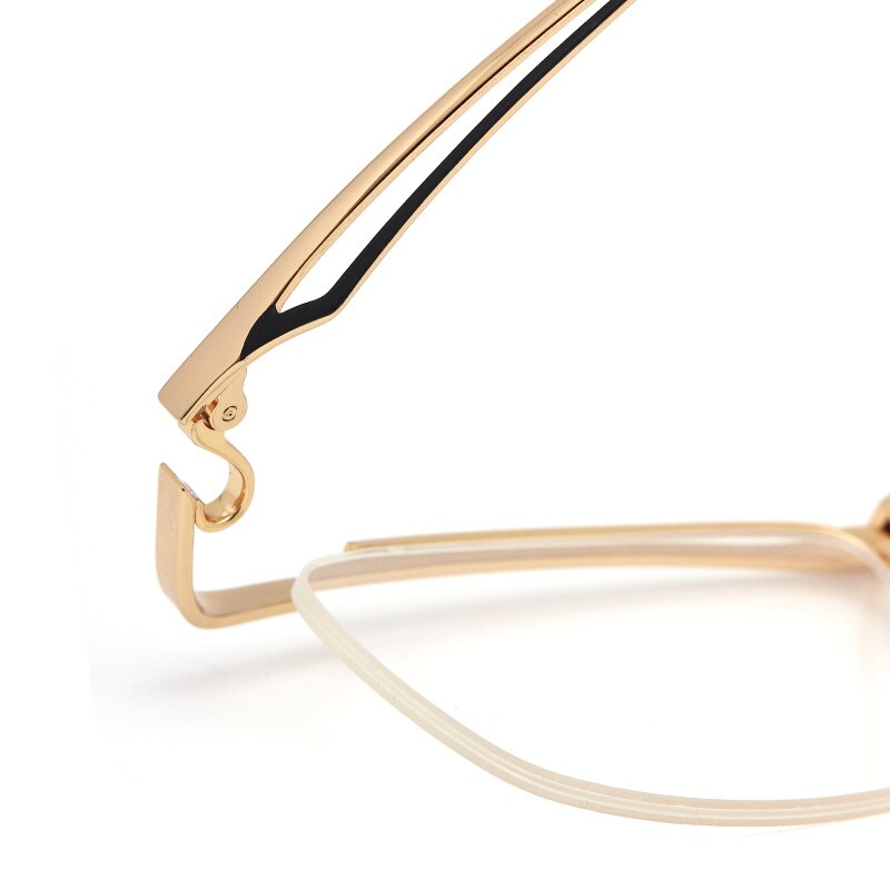 Muzz Men's Semi Rim Square Titanium Frame Eyeglasses T18044 Semi Rim Muzz