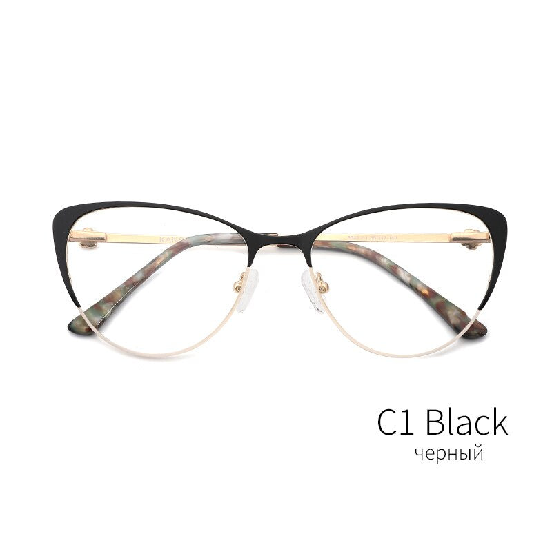Kansept Metal Women Metal Glasses Frame Cat Eye Eyeglasses Frame 8045 Full Rim Kansept 8045C1