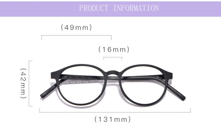 Hotony Unisex Full Rim TR 90 Resin Titantium Temple Frame Eyeglasses 8868 Full Rim Hotony