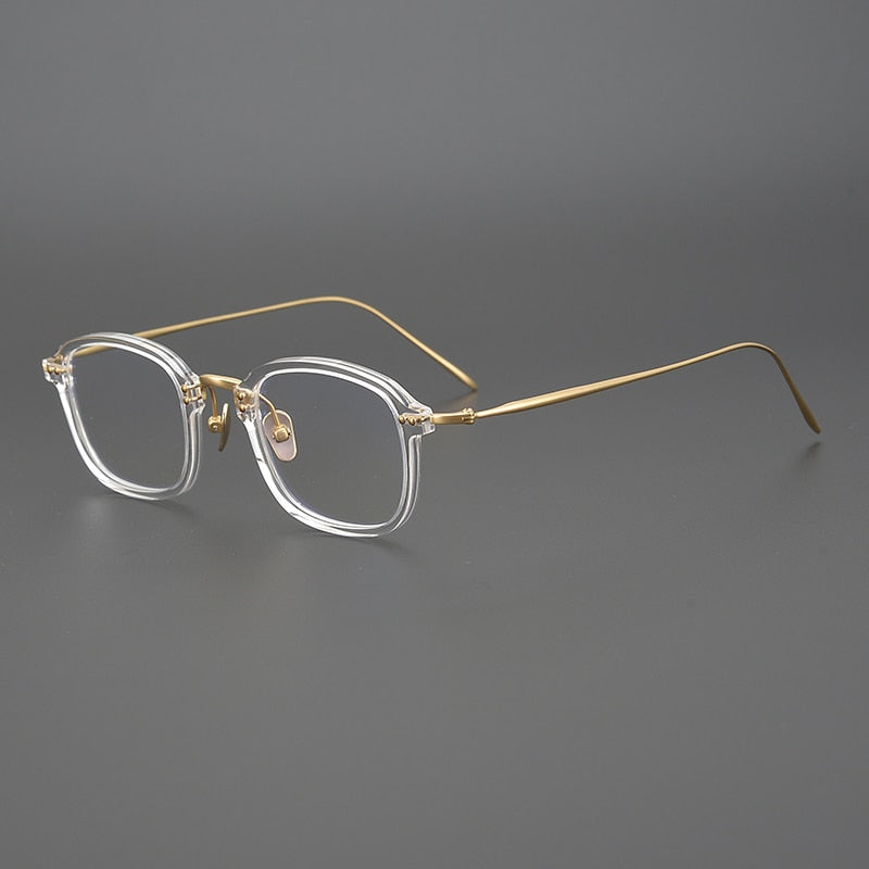 Gatenac Unisex Full Rim Square Acetate Titanium Frame Eyeglasses Gxyj330 Full Rim Gatenac 2