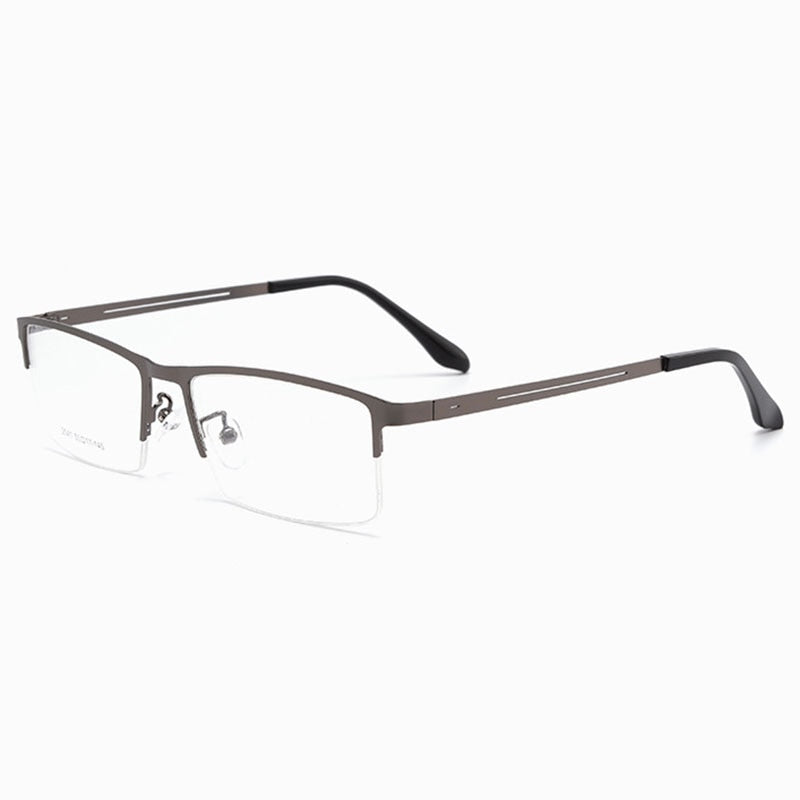 Hotochki Men's Semi Rim Alloy Frame Eyeglasses TR-90 Resin Temples 2541 Semi Rim Hotochki