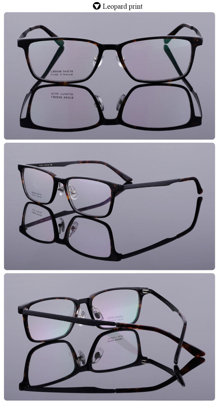 Bclear Men's Full Rim Titanium Acetate Eyeglasses 6648 Full Rim Bclear