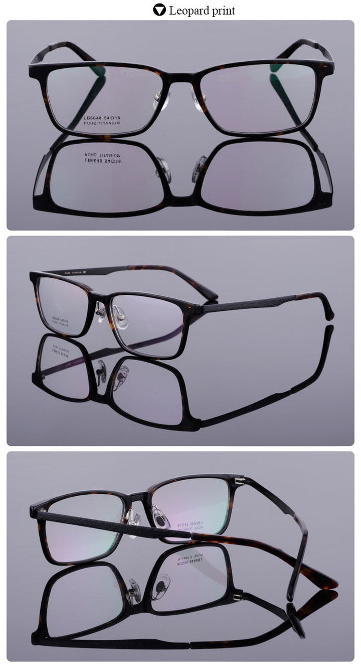 Bclear Men's Full Rim Titanium Acetate Eyeglasses 6648 Full Rim Bclear