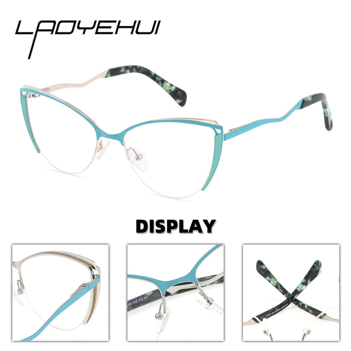 Laoyehui Women's Eyeglasses Cat Eye Alloy Reading Glasses 8369 Reading Glasses Laoyehui