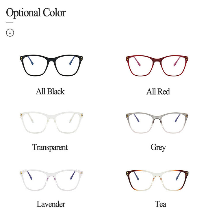 Hotony Women's Full Rim TR 90 Resin Cat Eye Frame Eyeglasses 7032 Full Rim Hotony