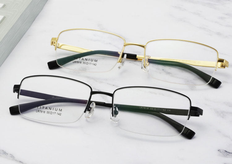 Hotochki Men's Titanium Memory Alloy Eyeglasses Lr7818 Full Rim Hotochki