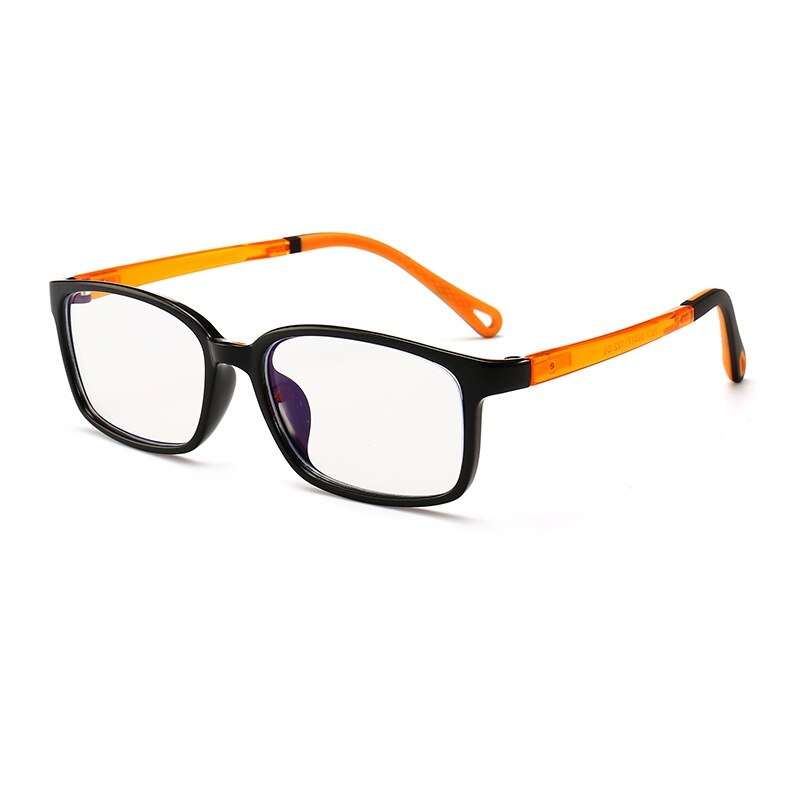 Yimaruili Unisex Children's Full Rim Silicone Frame Eyeglasses F1817 Full Rim Yimaruili Eyeglasses Black Yellow  