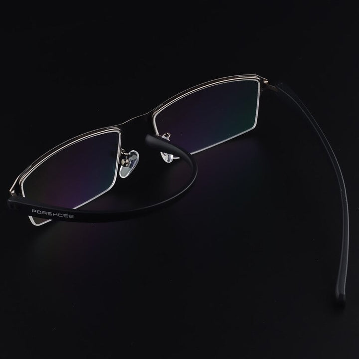 Hotochki Men's Semi Rim Square Alloy Eyeglasses P9031 Semi Rim Hotochki