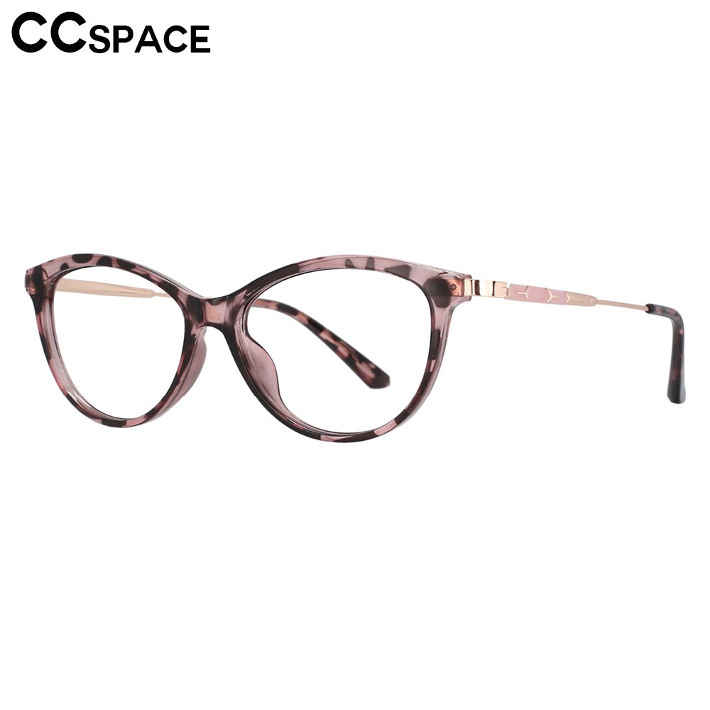 CCspace Unisex Full Rim Cat Eye Tr 90 Titanium Frame Eyeglasses 53754 Full Rim CCspace