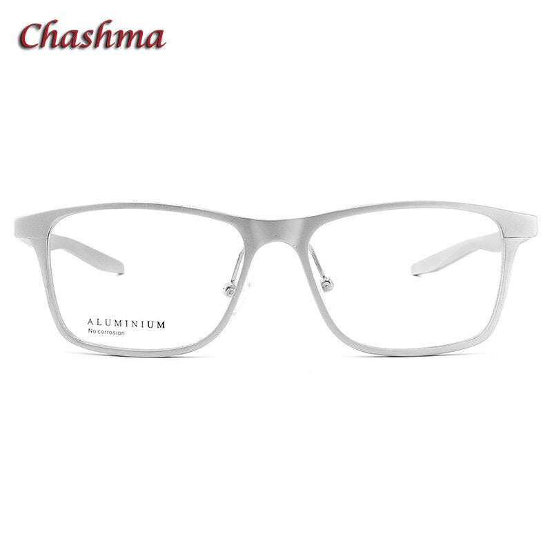 Chashma Ochki Unisex Full Rim Square Aluminum Magnesium Sport Eyeglasses 9008 Sport Eyewear Chashma Ochki Silver  