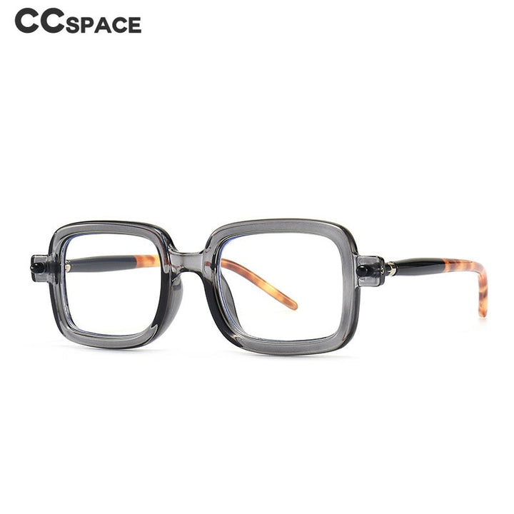 CCspace Unisex Full Rim Rectangle Resin Frame Eyeglasses 53979 Full Rim CCspace