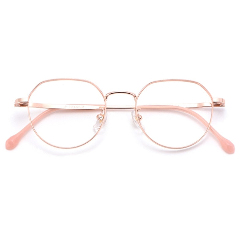 Yimaruili Unisex Full Rim Titanium Polygon Frame Eyeglasses T3519 Full Rim Yimaruili Eyeglasses