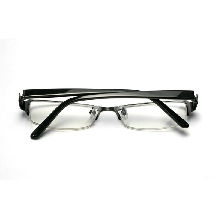 Bclear Men's Semi Rim Acetate Alloy Square Eyeglasses Spring Hinge N1816 Semi Rim Bclear