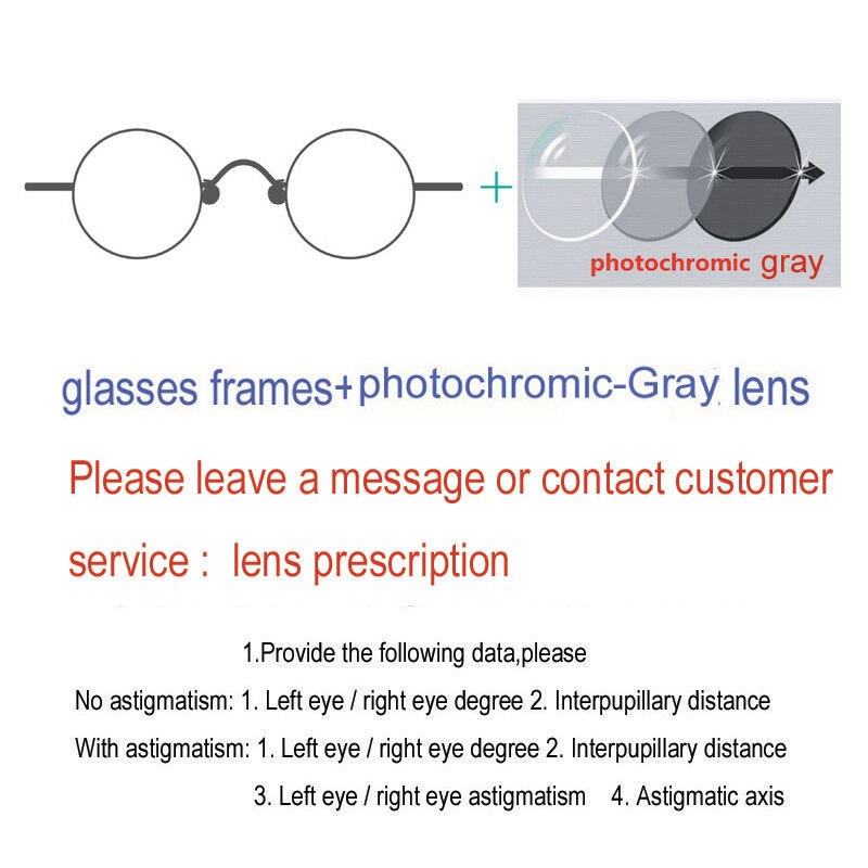 Unisex Handcrafted Circular Stainless Steel Frame Customizable Lens Eyeglasses Frame Yujo Grey China 