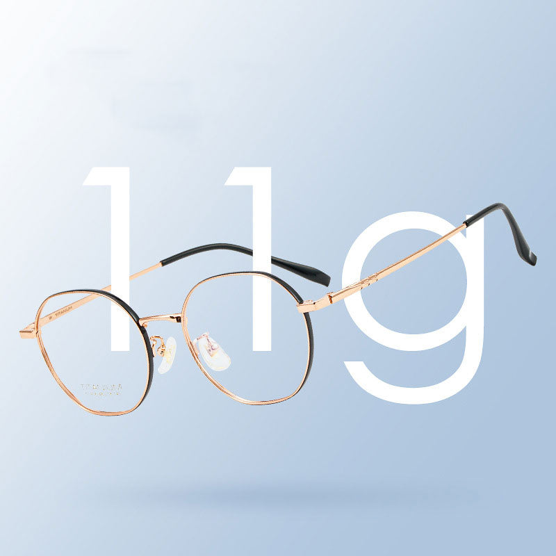 Hotony Women's Full Rim Round Titanium Frame Eyeglasses S1918 Full Rim Hotony
