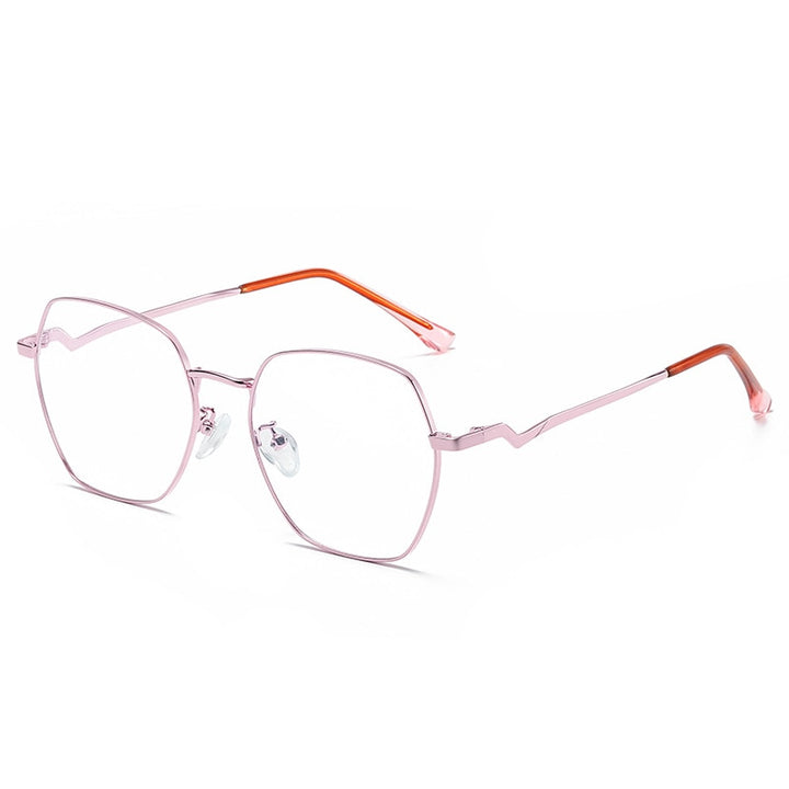 Handoer Women's Full Rim Irregular Polygon Alloy Tr 90 Eyeglasses 1910 Full Rim Handoer