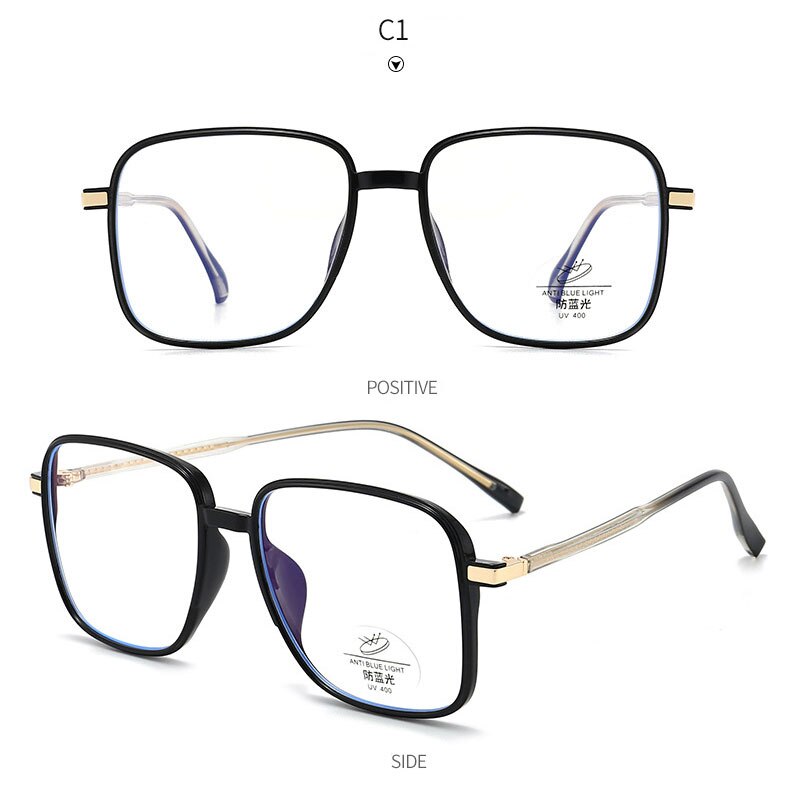 Hotony Unisex Full Rim Square TR 90 Resin Frame Eyeglasses 8877 Full Rim Hotony