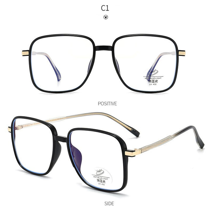 Hotony Unisex Full Rim Square TR 90 Resin Frame Eyeglasses 8877 Full Rim Hotony