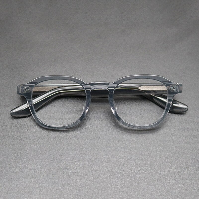 Gatenac Unisex Full Rim Square Acetate Frame Eyeglasses Gxyj684 Full Rim Gatenac Gray