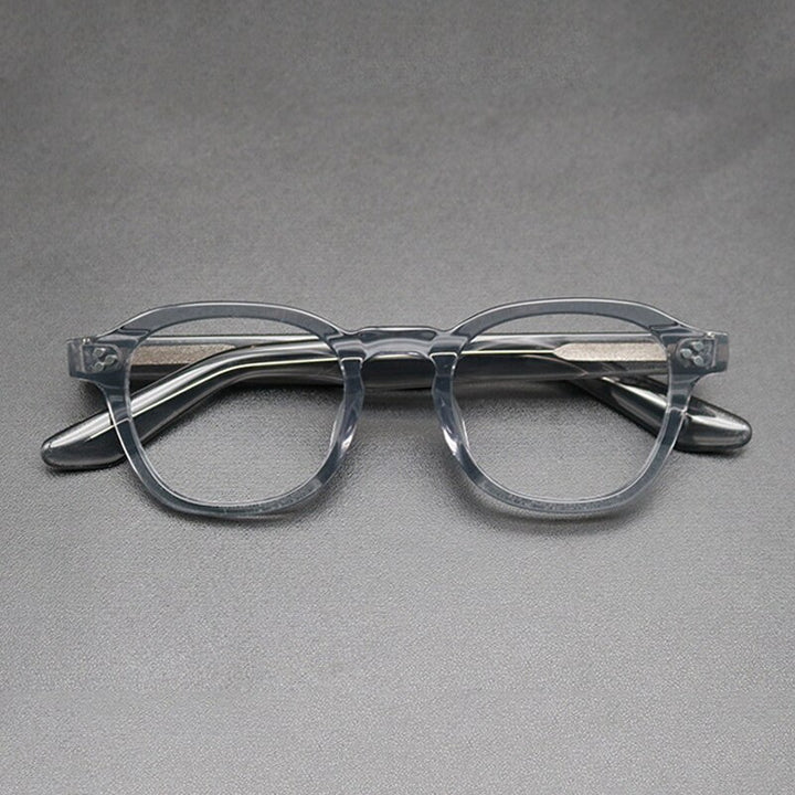 Gatenac Unisex Full Rim Square Acetate Frame Eyeglasses Gxyj684 Full Rim Gatenac Gray