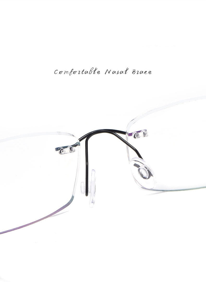 Yimaruili Unisex Rimless TR 90 Resin β Titanium Frame Eyeglasses Rimless Yimaruili Eyeglasses