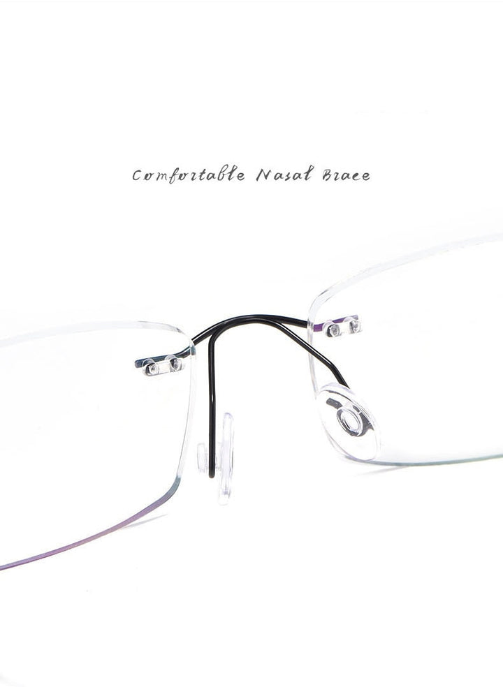 Yimaruili Unisex Rimless TR 90 Resin β Titanium Frame Eyeglasses Rimless Yimaruili Eyeglasses