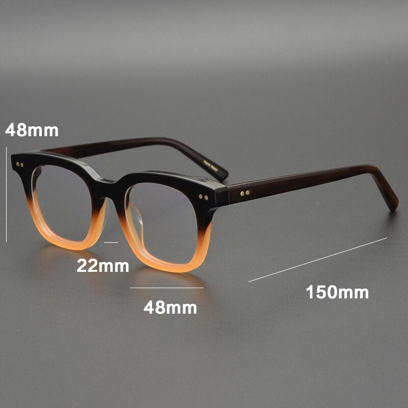 Gatenac Unisex Full Rim Square Acetate Frame Eyeglasses  Gxyj163 Full Rim Gatenac