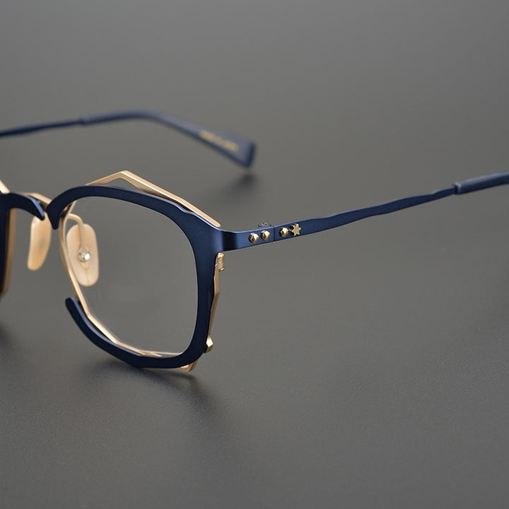 Gatenac Unisex Full Rim Square Titanium Alloy Frame Eyeglasses Gxyj360 Full Rim Gatenac