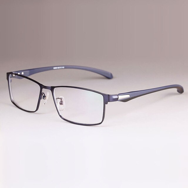 Bclear Men's Semi Rim Square Titanium Alloy Eyeglasses 66071 Semi Rim Bclear full rim  blue