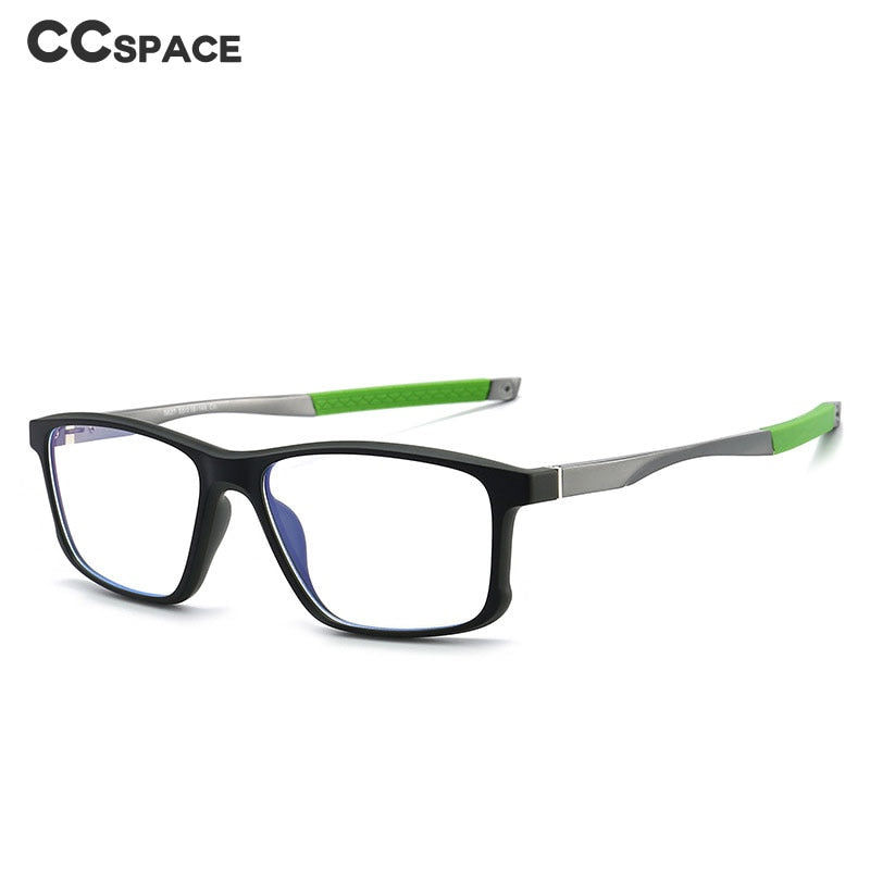CCspace Unisex Full Rim Square Tr 90 Titanium Sport Eyeglasses 47547 Full Rim CCspace