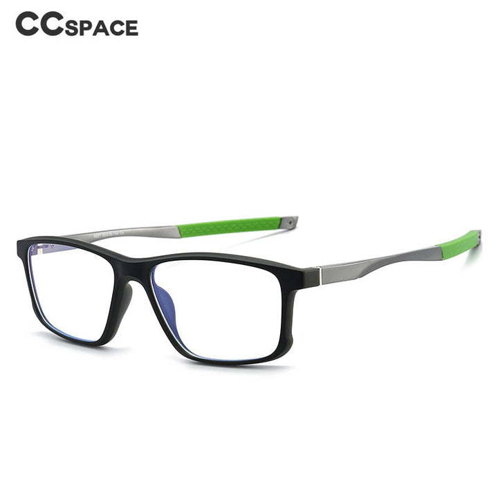CCspace Unisex Full Rim Square Tr 90 Titanium Sport Eyeglasses 47547 Full Rim CCspace