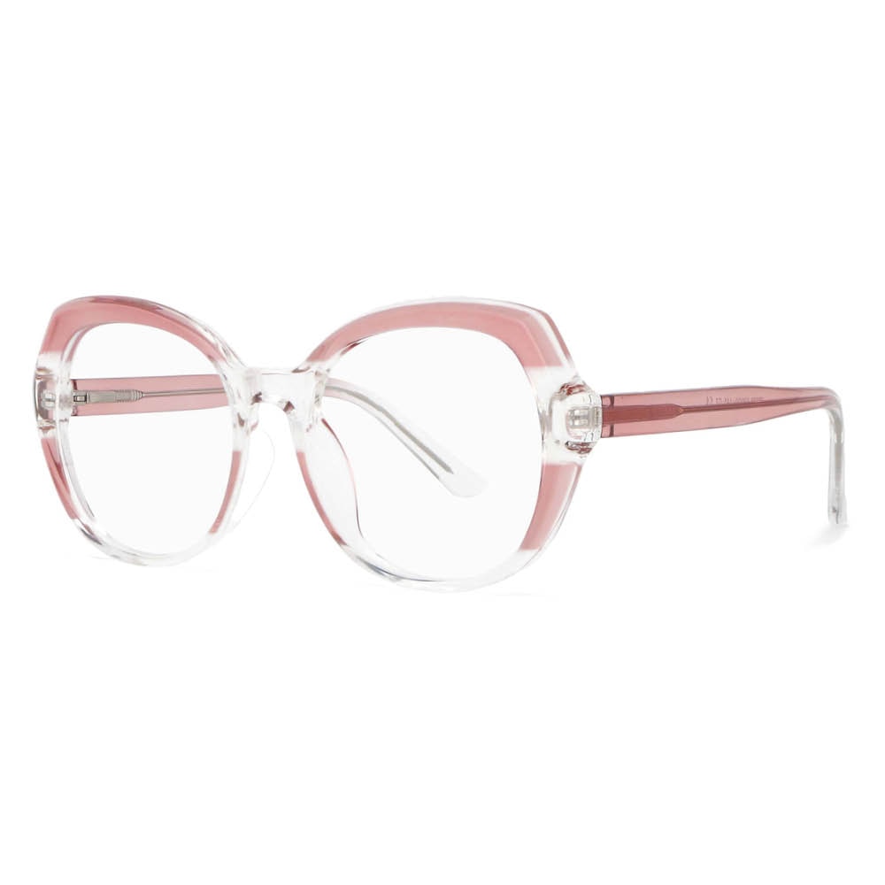 CCspace Women's Full Rim Round Tr 90 Titanium Frame Eyeglasses 53701 Full Rim CCspace Pink