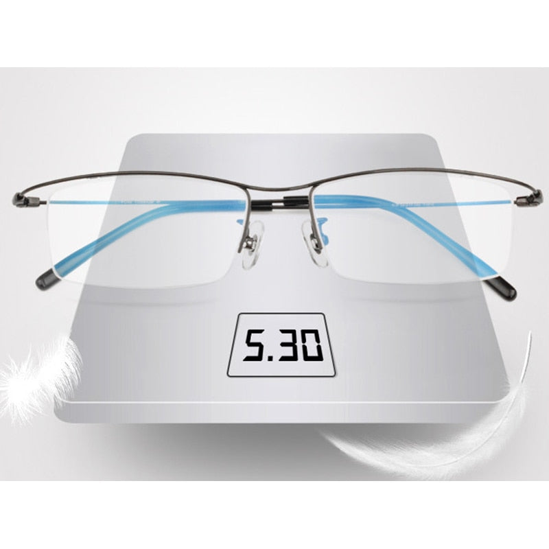Reven Jate Men's Eyeglasses Browline Half Rim Titanium Ej1010 Spectacles Semi Rim Reven Jate