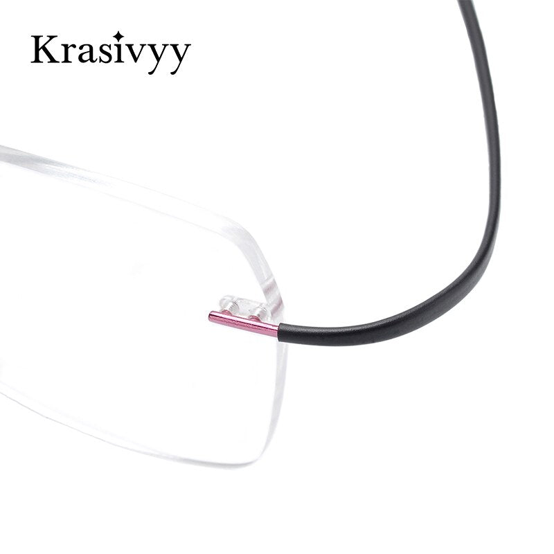 Krasivyy Unisex Rimless Square Oval Eyeglasses Kr6015 Rimless Krasivyy