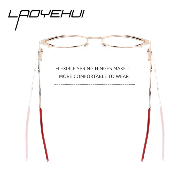 Laoyehui Women's Eyeglasses Cat Eye Alloy Frame 18036 Full Rim Laoyehui