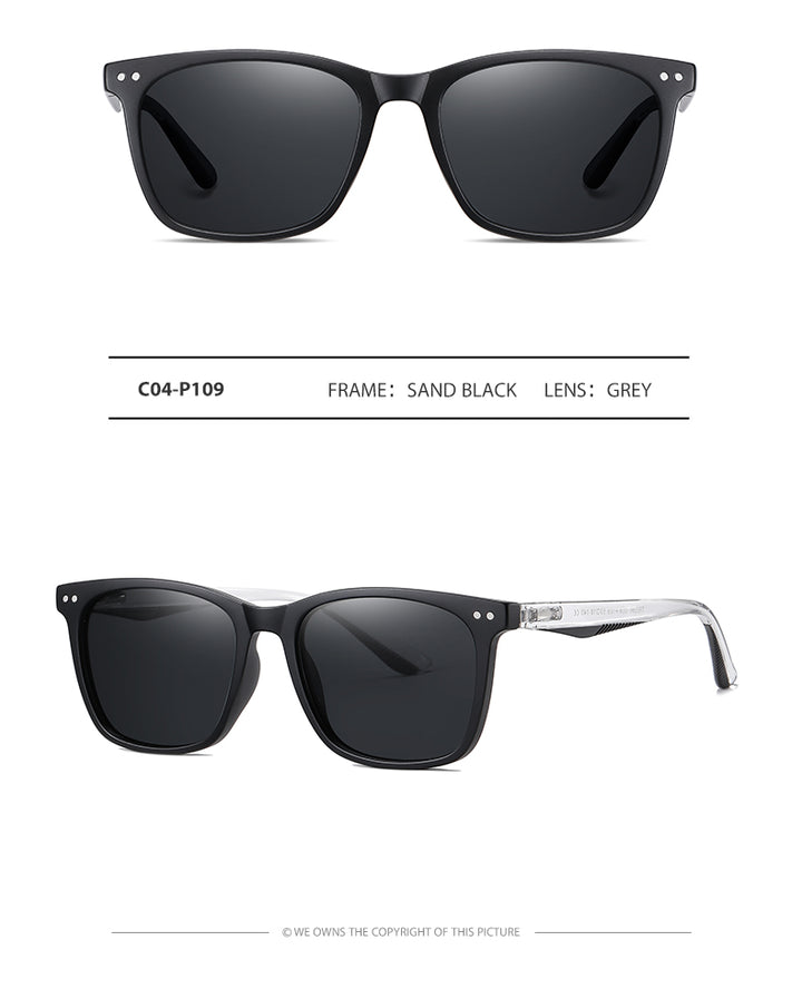 Lm Unisex Full Rim Square TR 90 Titanium Frame Polarized Sunglasses WLM3399 Sunglasses Lm