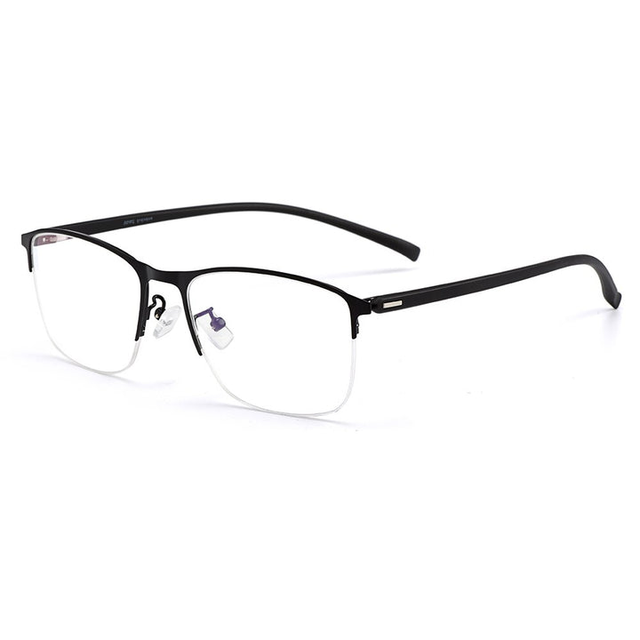 Gmei Men's Semi Rim Square Tr 90 Alloy Eyeglasses S61005 Semi Rim Gmei Optical