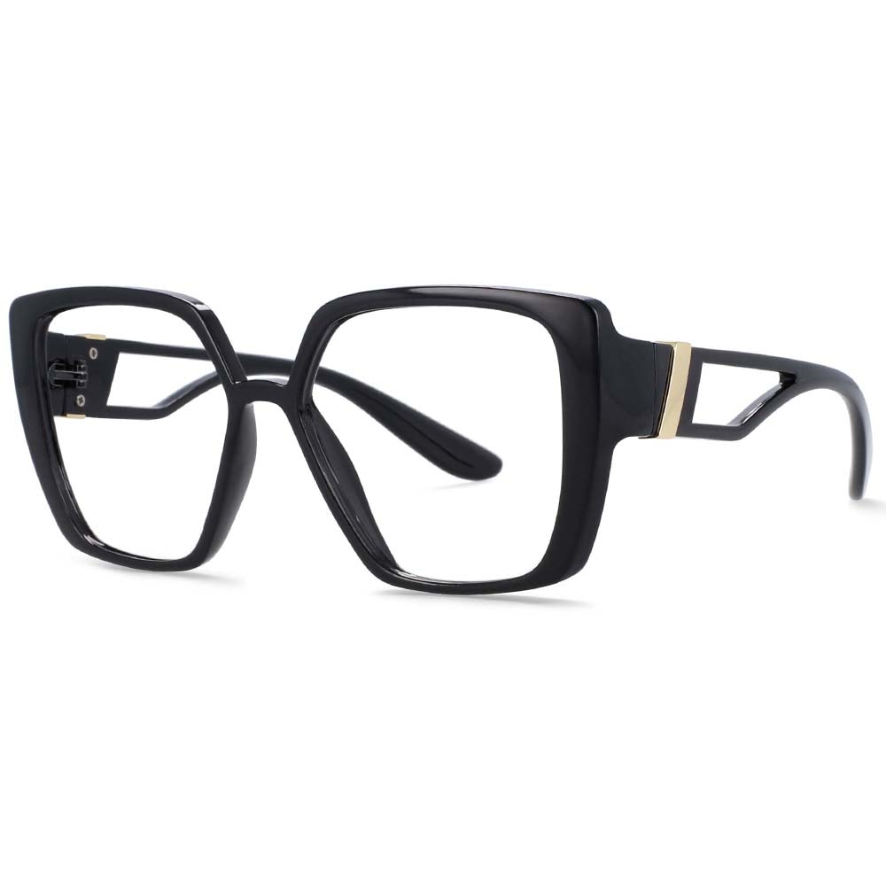 CCspace Unisex Full Rim Square Resin Frame Eyeglasses 54036 Full Rim CCspace C1Black