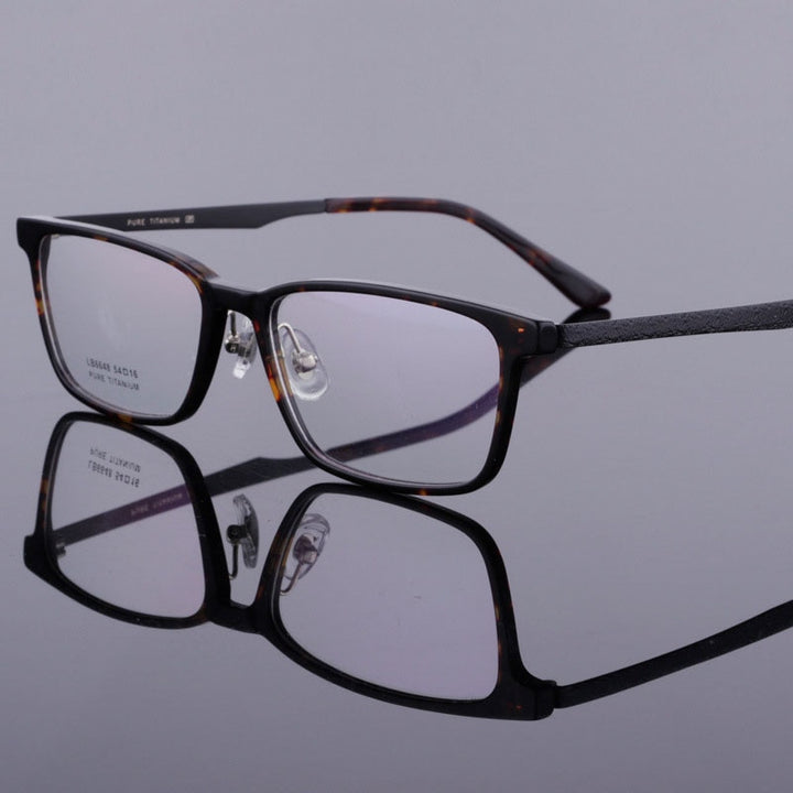 Bclear Men's Full Rim Titanium Acetate Eyeglasses 6648 Full Rim Bclear