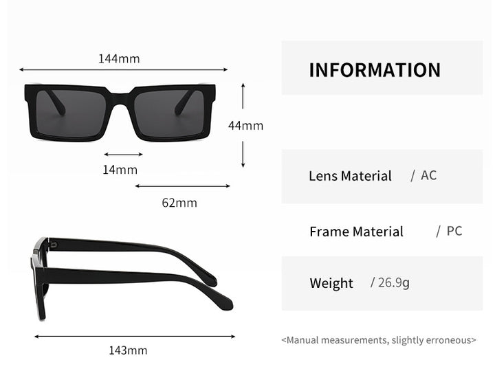 CCspace Women's Full Rim Square Resin Frame Sunglasses 49546 Sunglasses CCspace