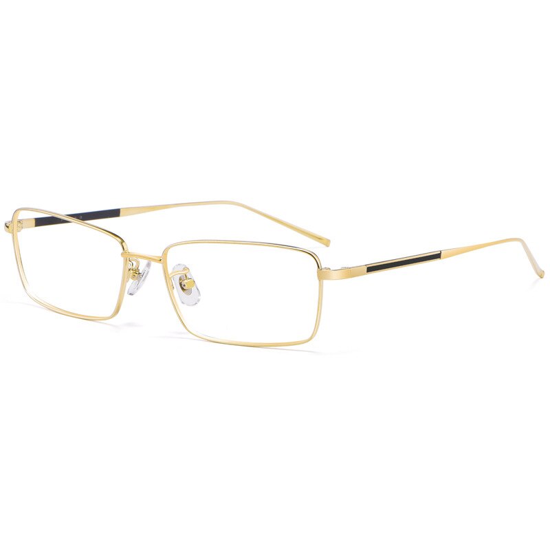 Aissuarvey Titanium Full Rim Frame Men's Rectangular Eyeglasses 1019a Full Rim Aissuarvey Eyeglasses Gold  