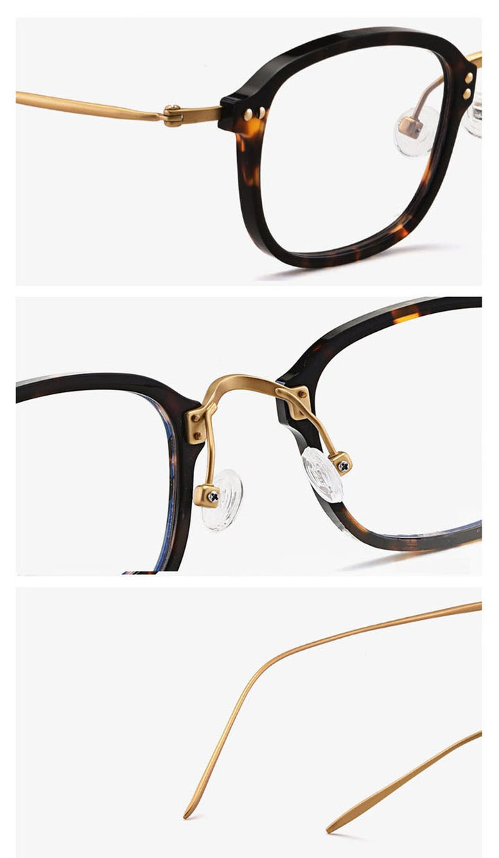 Aissuarvey Full Rim Square Titanium Frame Eyeglasses Unisex Full Rim Aissuarvey Eyeglasses   