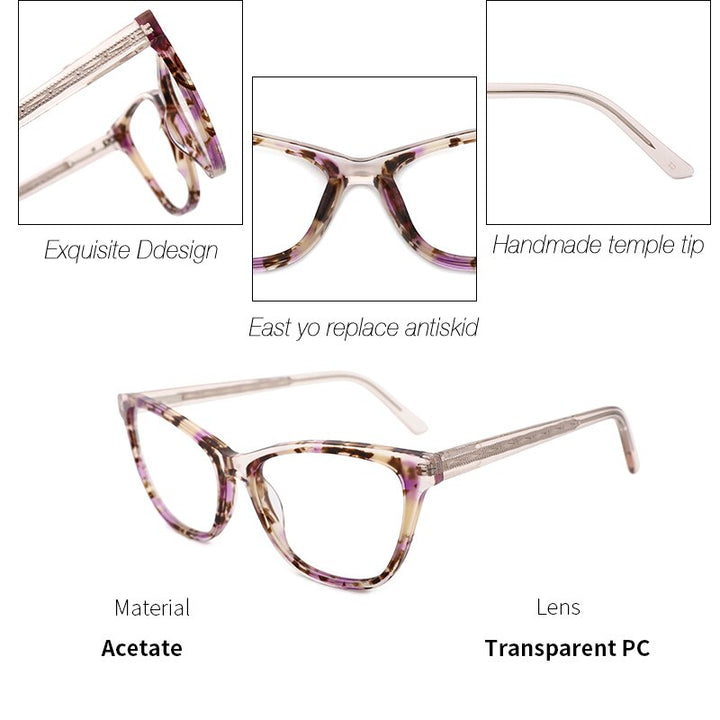 Kansept Women's Full Rim Cat Eye Acetate Frame Eyeglasses Fp1928 Full Rim Kansept