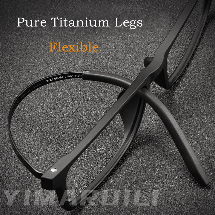 Yimaruili Unisex Full Rim Titanium Square Frame Eyeglasses 8822T Full Rim Yimaruili Eyeglasses
