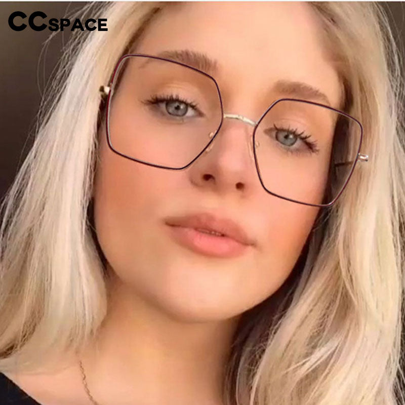 CCspace Unisex Full Rim Square Alloy Frame Eyeglasses 48241 Full Rim CCspace