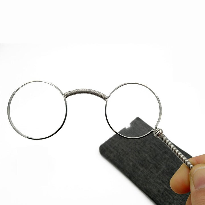 Yujo Unisex Full Rim Round Handheld Alloy Opera Reading Glasses Y045 Reading Glasses Yujo