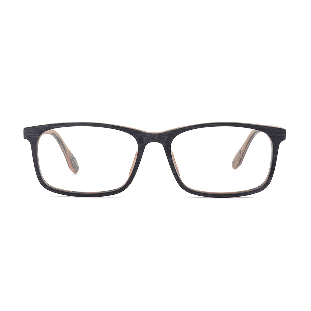 Hdcrafter Unisex Full Rim Oversized Square Wood Frame Eyeglasses 1691 Full Rim Hdcrafter Eyeglasses