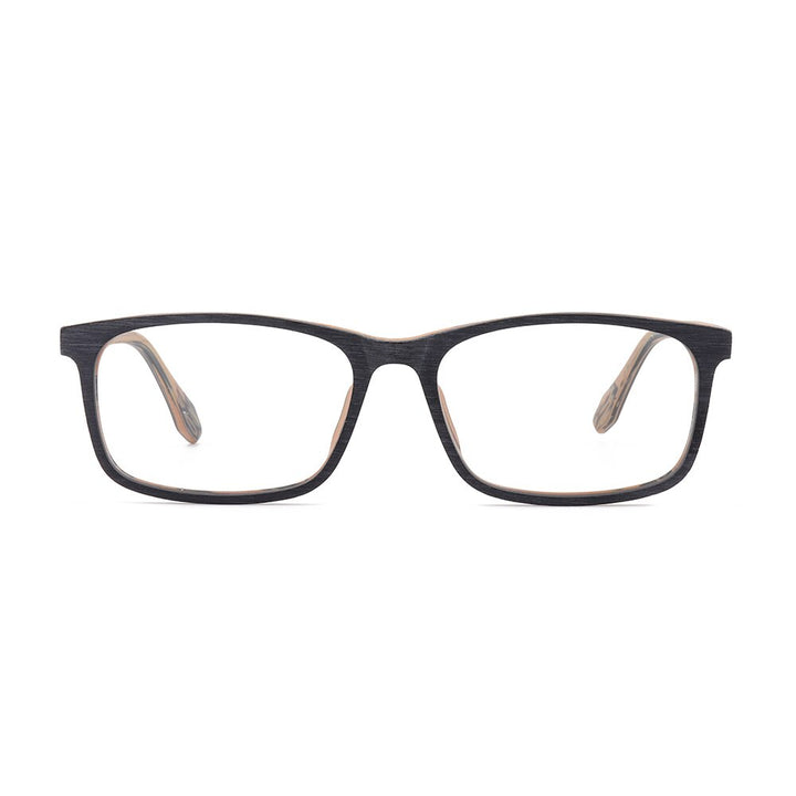 Hdcrafter Unisex Full Rim Oversized Square Wood Frame Eyeglasses 1691 Full Rim Hdcrafter Eyeglasses